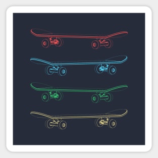 Four Skateboards Sticker